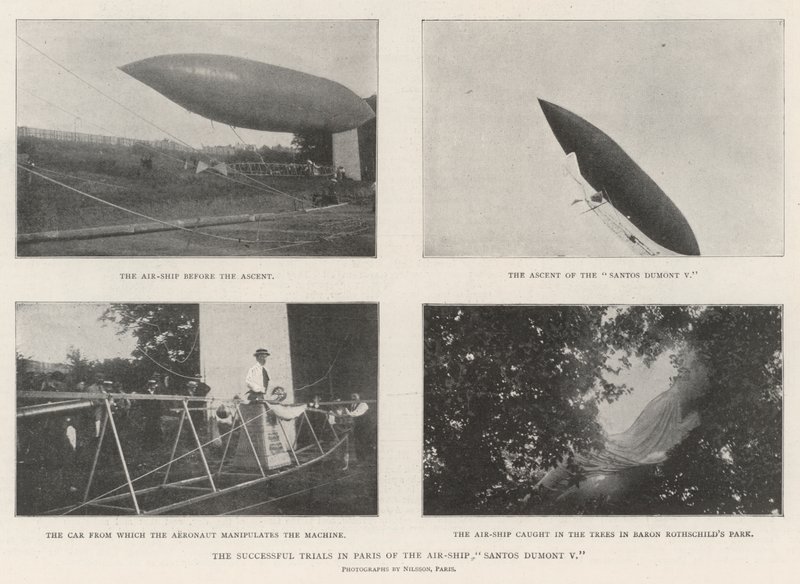 Las Pruebas Exitosas en París del Dirigible Santos Dumont V de English Photographer