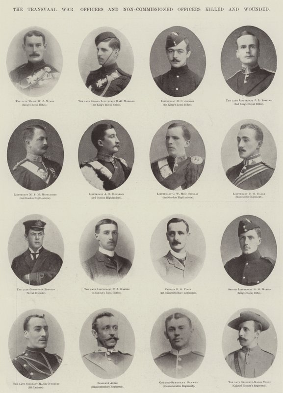 La Guerra del Transvaal, Oficiales y Suboficiales Muertos y Heridos de English Photographer