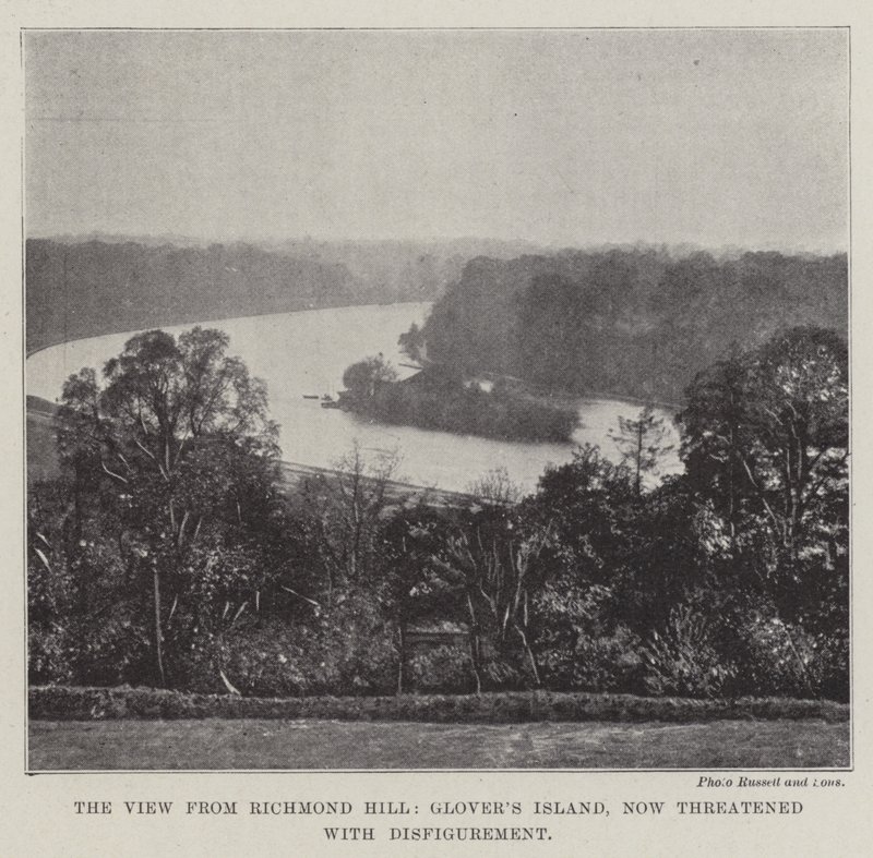 La vista desde Richmond Hill, la isla de Glover, ahora amenazada con desfiguración de English Photographer