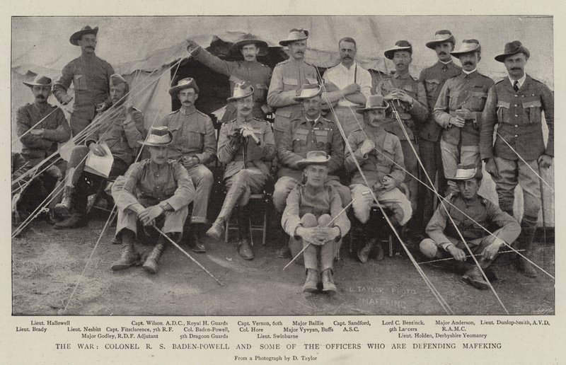 La Guerra, Coronel R S Baden-Powell y algunos de los Oficiales que defienden Mafeking de English Photographer