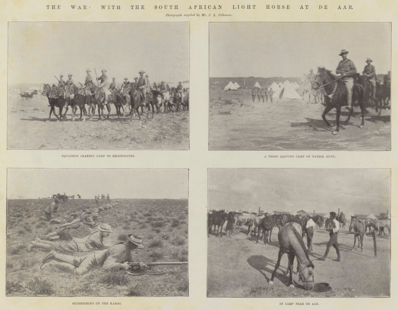 La guerra, con la Caballería Ligera Sudafricana en De Aar de English Photographer