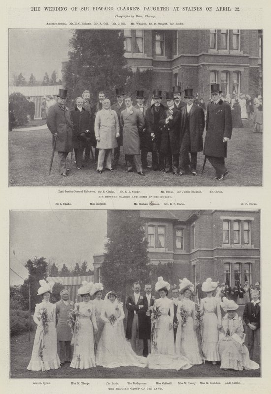 La boda de la hija de Sir Edward Clarke en Staines el 22 de abril de English Photographer