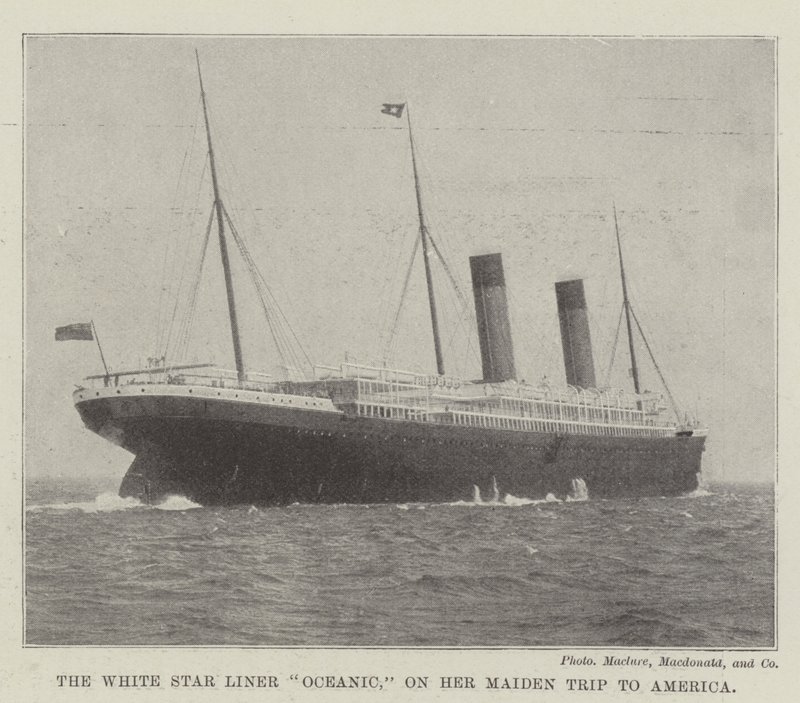 El Transatlántico Oceanic de la White Star, en su Viaje Inaugural a América de English Photographer