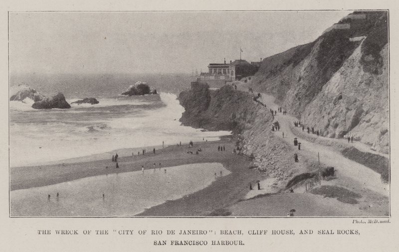 El naufragio de la Ciudad de Río de Janeiro, playa, Cliff House y Seal Rocks, puerto de San Francisco de English Photographer