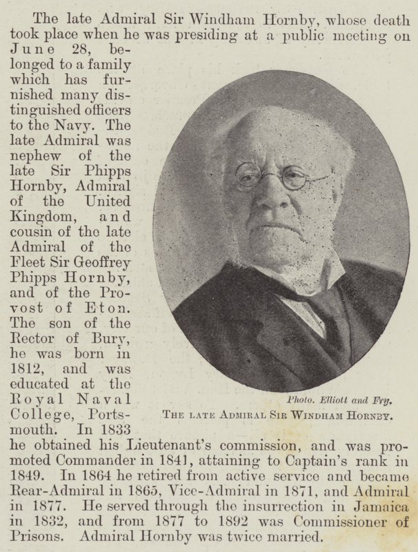 El Difunto Almirante Sir Windham Hornby de English Photographer