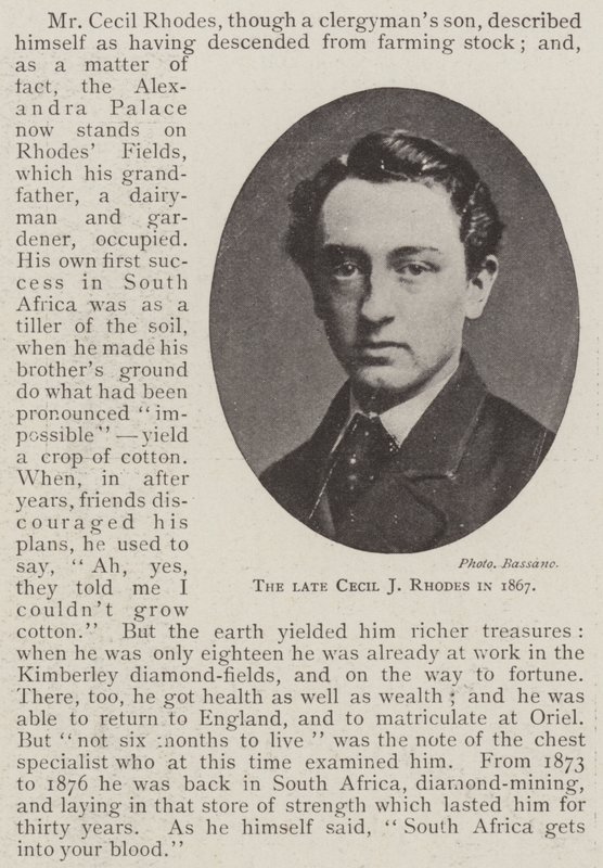 El difunto Cecil J Rhodes en 1867 de English Photographer