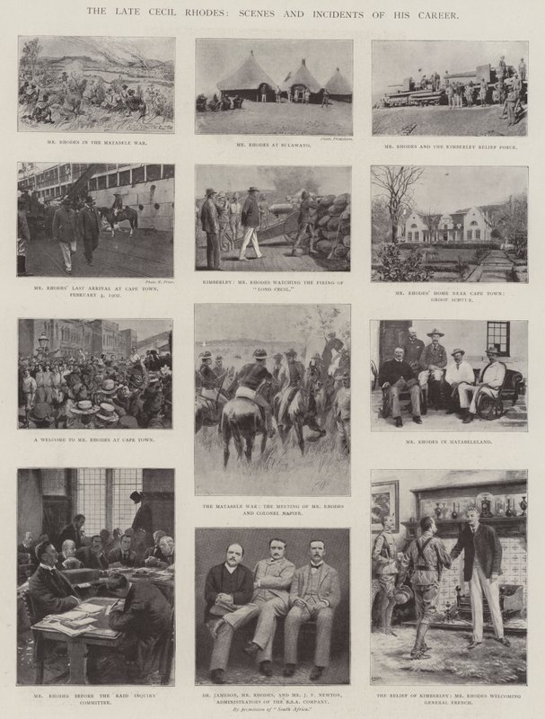 El difunto Cecil Rhodes, escenas e incidentes de su carrera de English Photographer