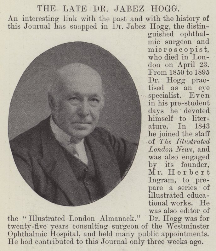 El difunto Dr. Jabez Hogg de English Photographer