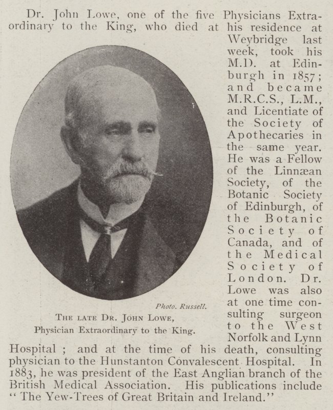 El difunto Dr. John Lowe, médico extraordinario del Rey de English Photographer