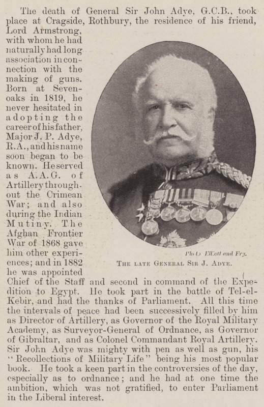 El difunto General Sir J Adye de English Photographer
