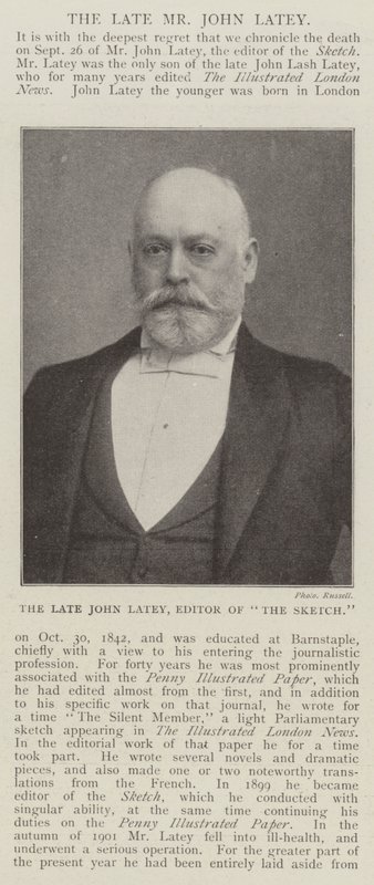 El difunto John Latey, editor de The Sketch de English Photographer