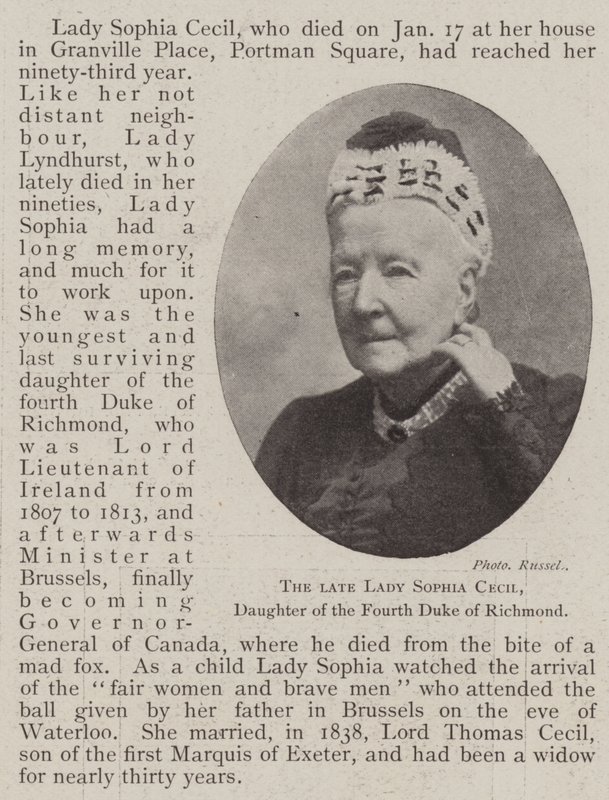 La fallecida Lady Sophia Cecil, Hija del Cuarto Duque de Richmond de English Photographer