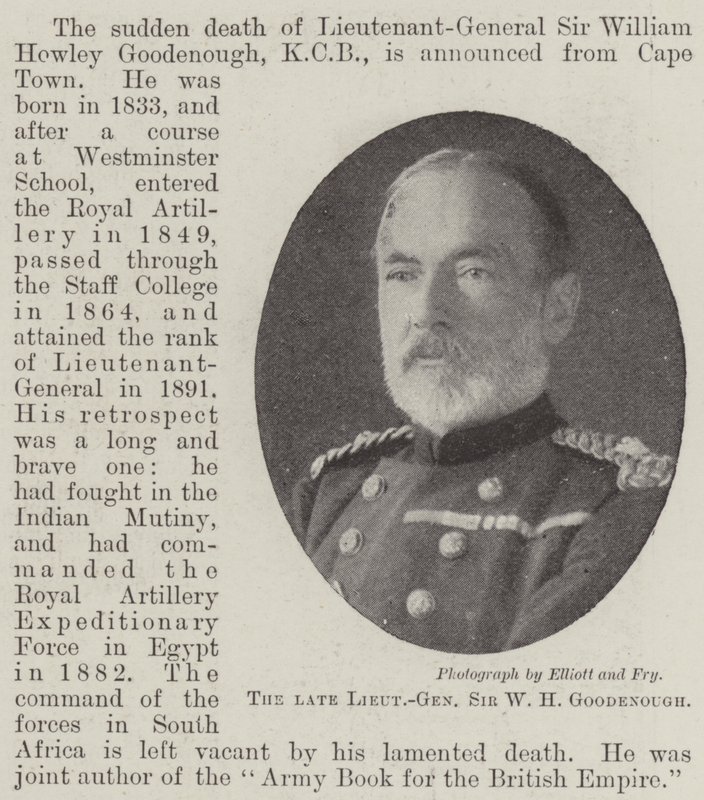 El difunto teniente general Sir W H Goodenough de English Photographer