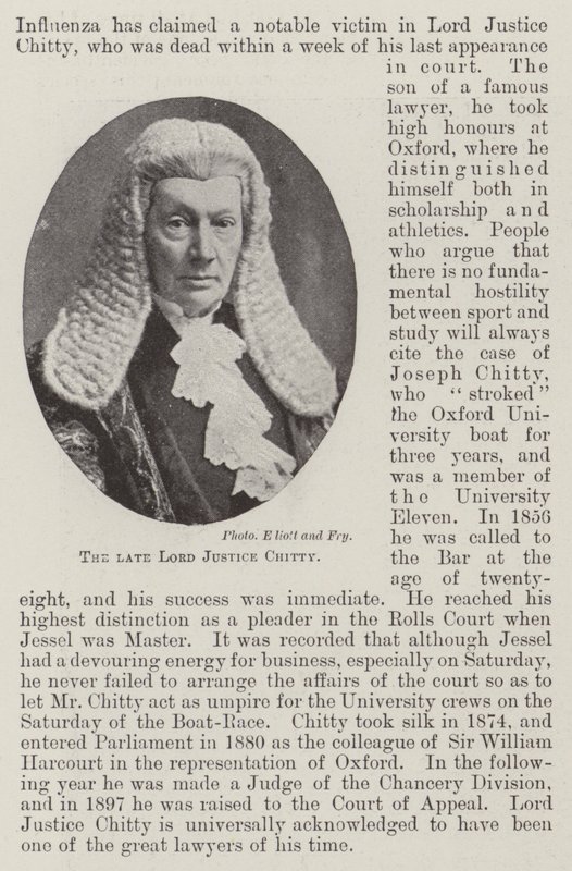 El difunto Lord Justice Chitty de English Photographer