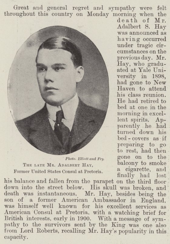 El difunto Sr. Adalbert Hay, ex cónsul de los Estados Unidos en Pretoria de English Photographer