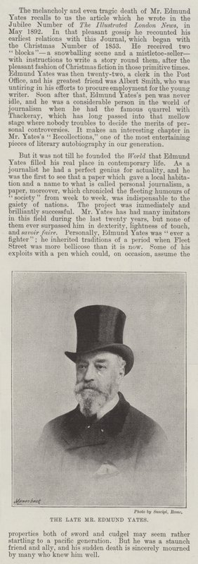 El difunto Sr. Edmund Yates de English Photographer