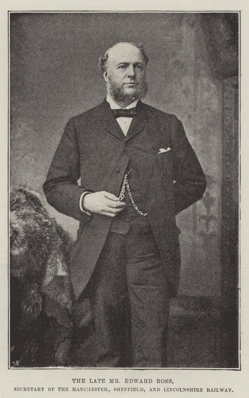 El difunto Sr. Edward Ross, Secretario del Ferrocarril de Manchester, Sheffield y Lincolnshire de English Photographer