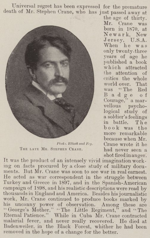El difunto Sr. Stephen Crane de English Photographer
