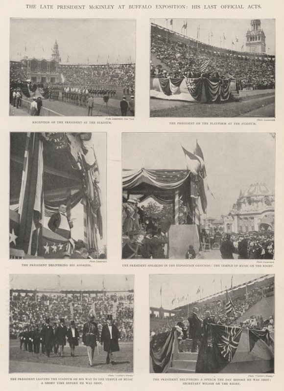 El difunto Presidente McKinley en la Exposición de Buffalo, sus últimos actos oficiales de English Photographer