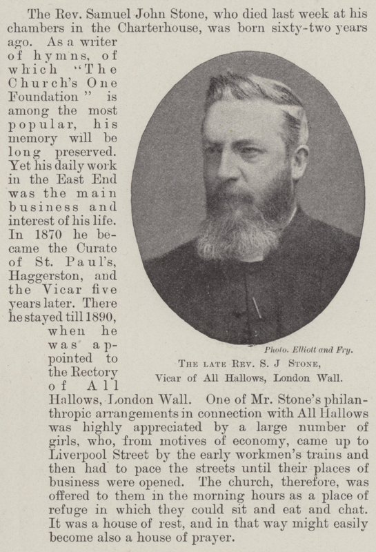 El difunto Reverendo S J Stone, Vicario de All Hallows, London Wall de English Photographer