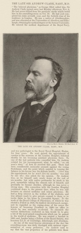 El difunto Sir Andrew Clark, Baronet, MD de English Photographer