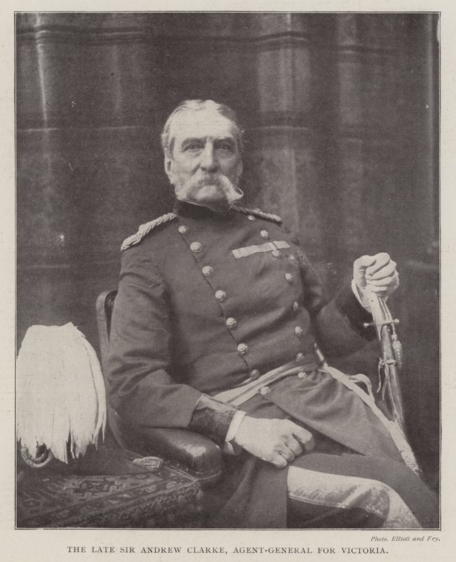 El difunto Sir Andrew Clarke, agente general para Victoria de English Photographer