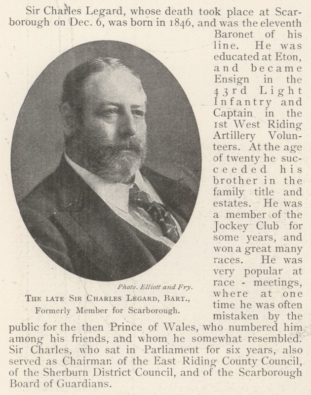 El difunto Sir Charles Legard, baronet, ex miembro por Scarborough de English Photographer