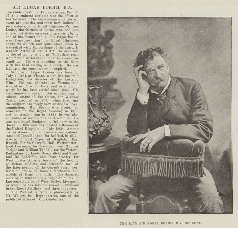 El difunto Sir Edgar Boehm, RA, escultor de English Photographer