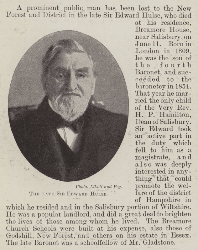 El difunto Sir Edward Hulse de English Photographer