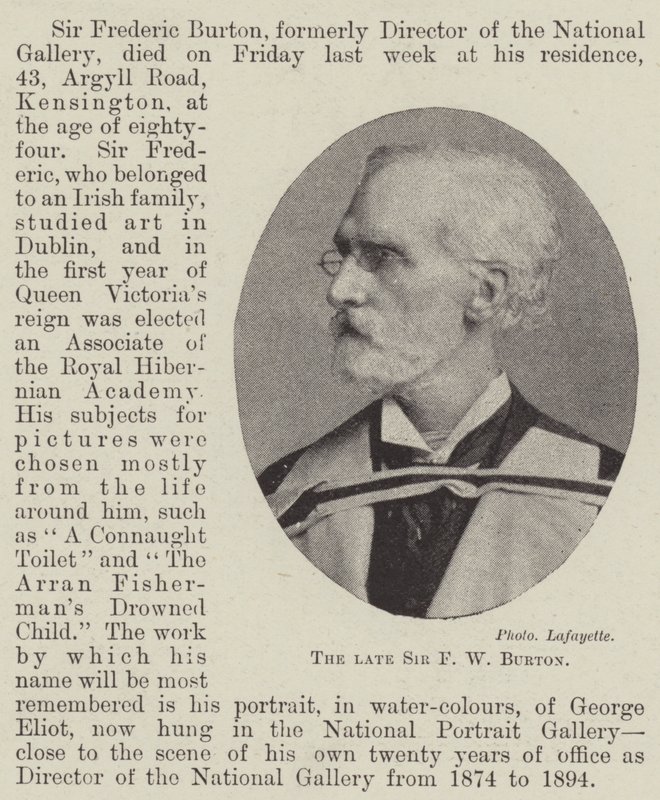 El difunto Sir F W Burton de English Photographer