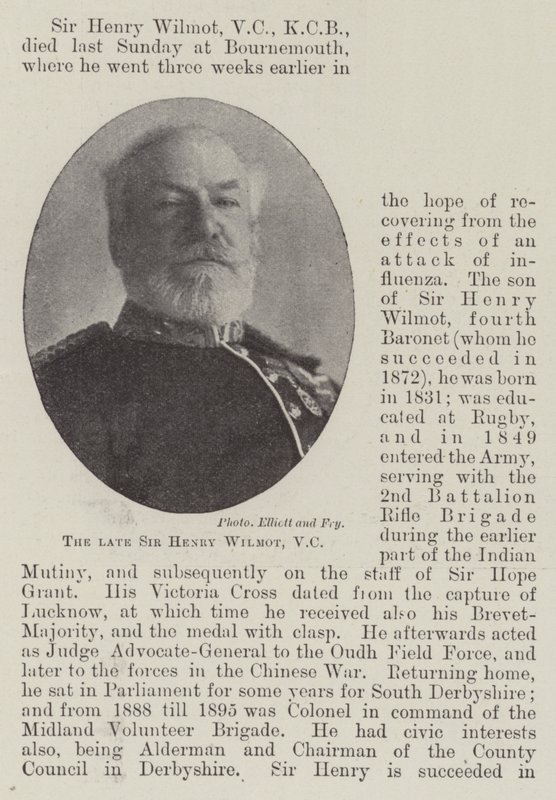 El difunto Sir Henry Wilmot, VC de English Photographer