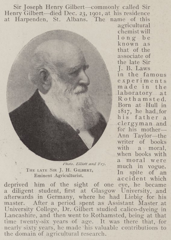 El Difunto Sir J H Gilbert, Eminente Agricultor de English Photographer