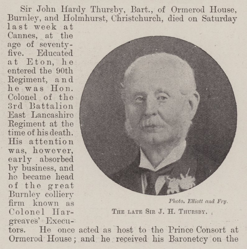 El difunto Sir J H Thursby de English Photographer