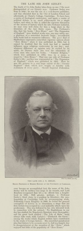 El difunto Sir J R Seeley, Profesor Regio de Historia Moderna en la Universidad de Cambridge de English Photographer