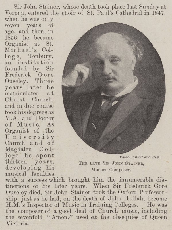 El difunto Sir John Stainer, Compositor Musical de English Photographer