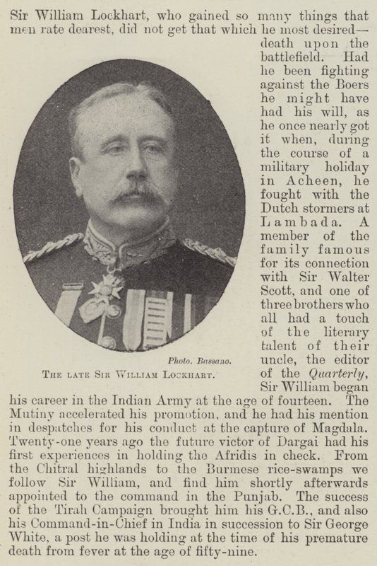 El difunto Sir William Lockhart de English Photographer