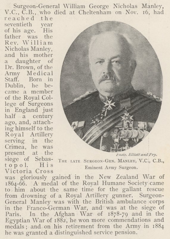 El difunto Cirujano General Manley, VC, CB, eminente cirujano del ejército de English Photographer