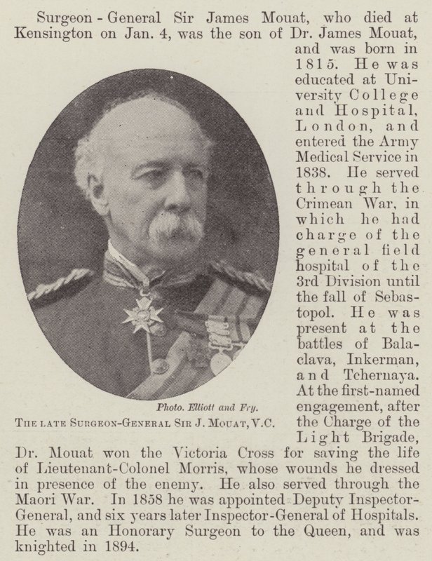 El fallecido Cirujano General Sir J Mouat, VC de English Photographer