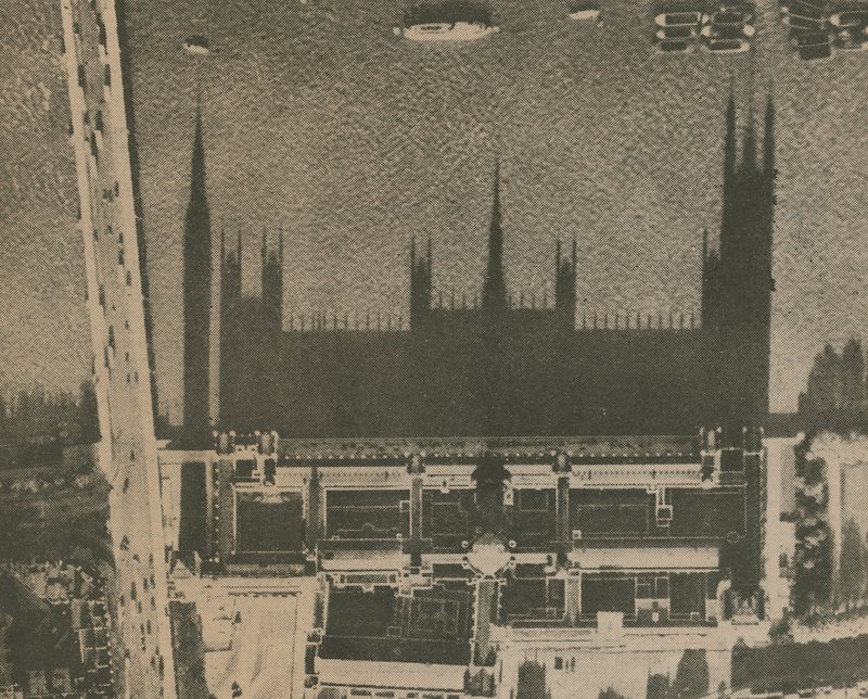 La sombra de Westminster; fotografía tomada desde arriba mirando hacia las Casas del Parlamento de English Photographer