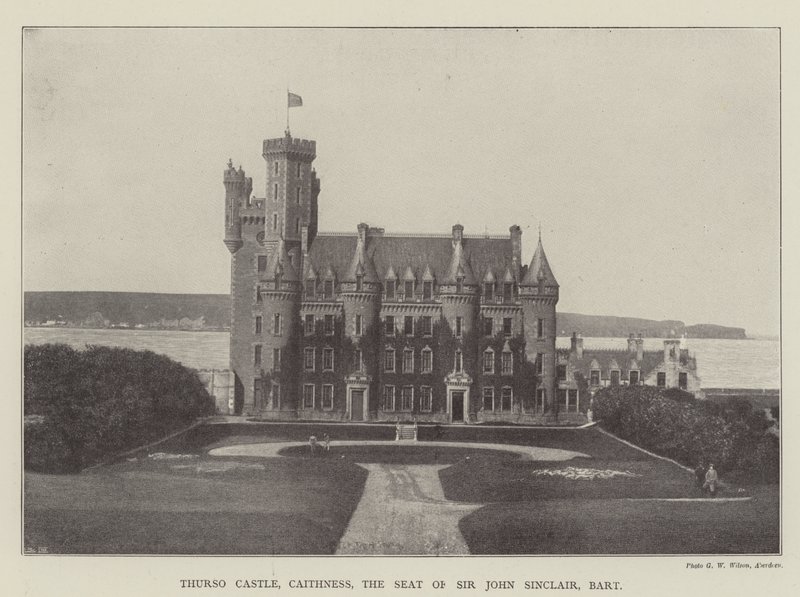 Castillo de Thurso, Caithness, la residencia de Sir John Sinclair, baronet de English Photographer