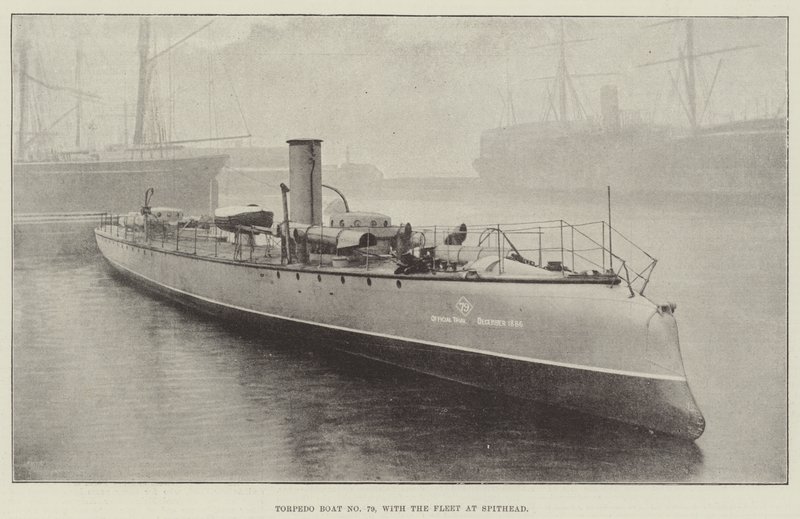 Torpedero No 79, con la flota en Spithead de English Photographer