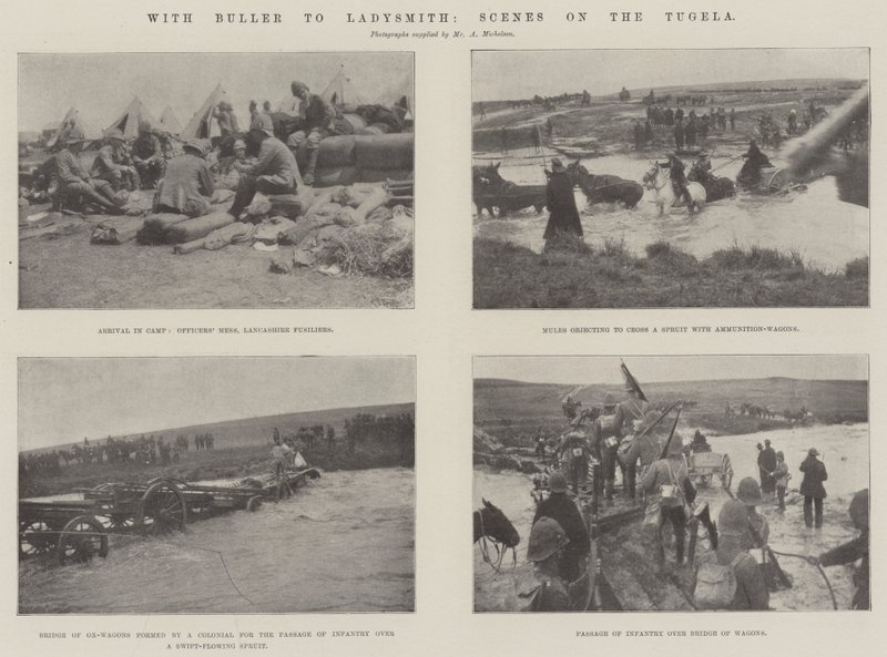Con Buller a Ladysmith, escenas en el Tugela de English Photographer