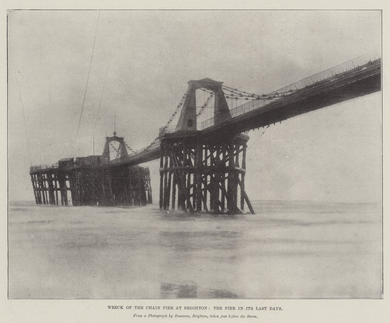 Naufragio del Muelle de Cadena en Brighton, el Muelle en sus Últimos Días de English Photographer