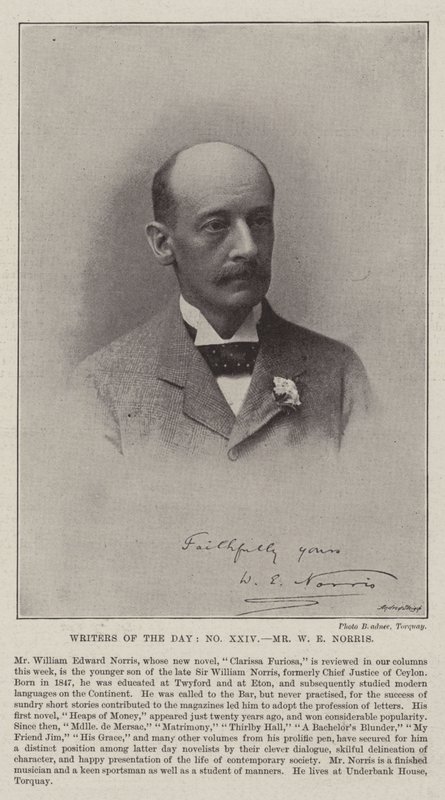 Escritores del día, Sr. W E Norris de English Photographer