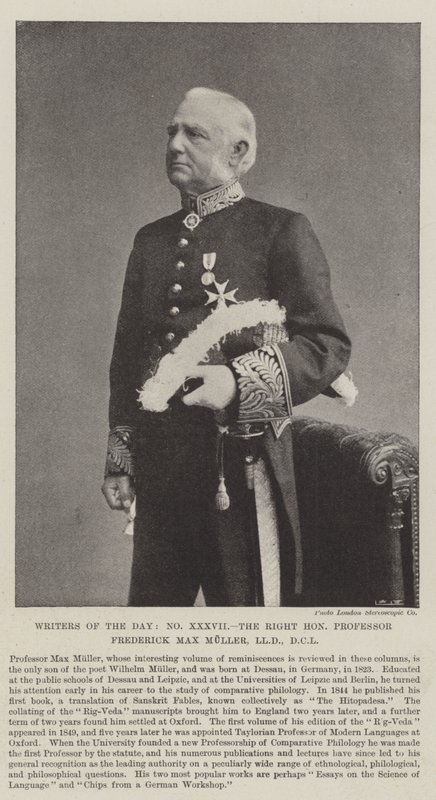 Escritores del Día, el Muy Honorable Profesor Frederick Max Muller, LLD, DCL de English Photographer