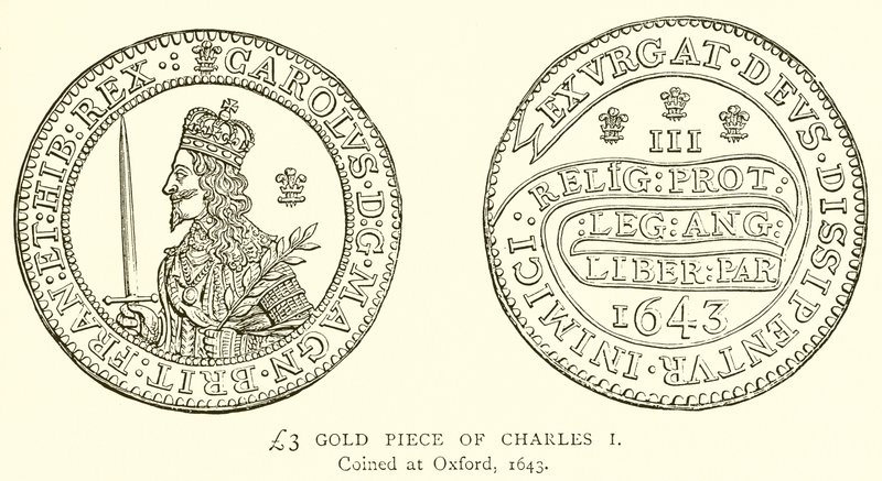 Pieza de Oro de £3 de Carlos I de English School
