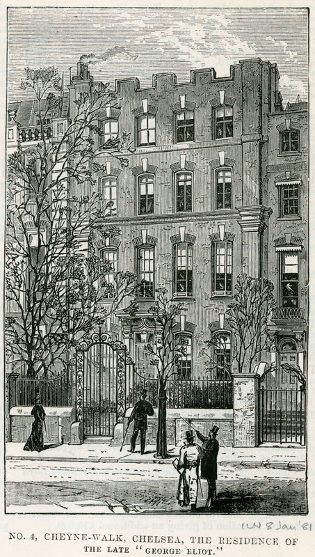 4 Cheyne Walk, Chelsea, la residencia del difunto George Eliot de English School