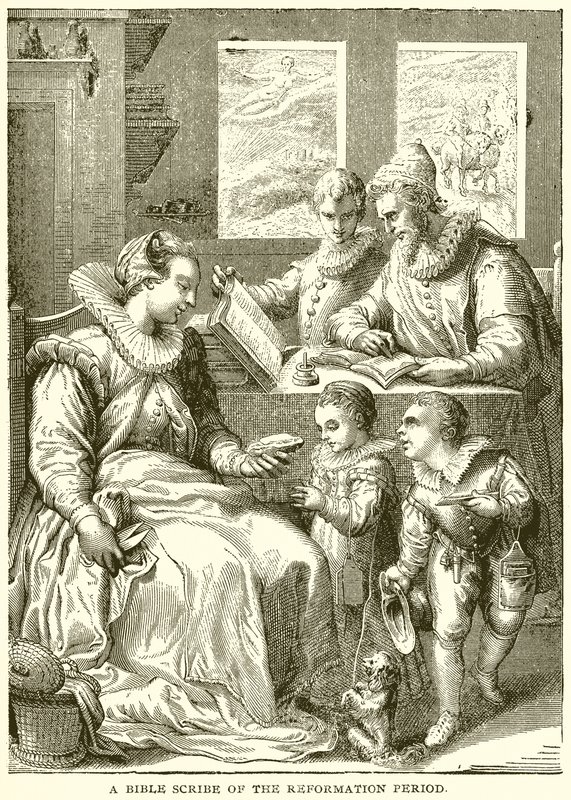 Un Escriba de la Biblia del Período de la Reforma de English School