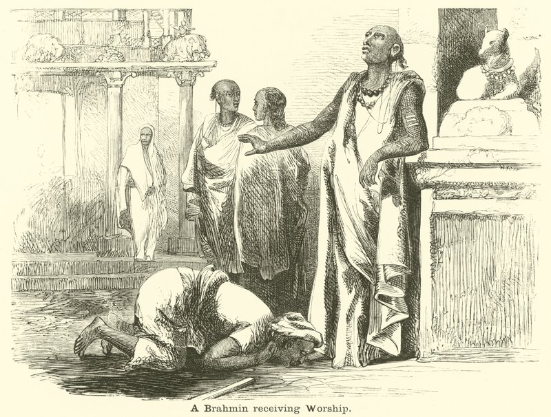 Un Brahmán recibiendo adoración de English School