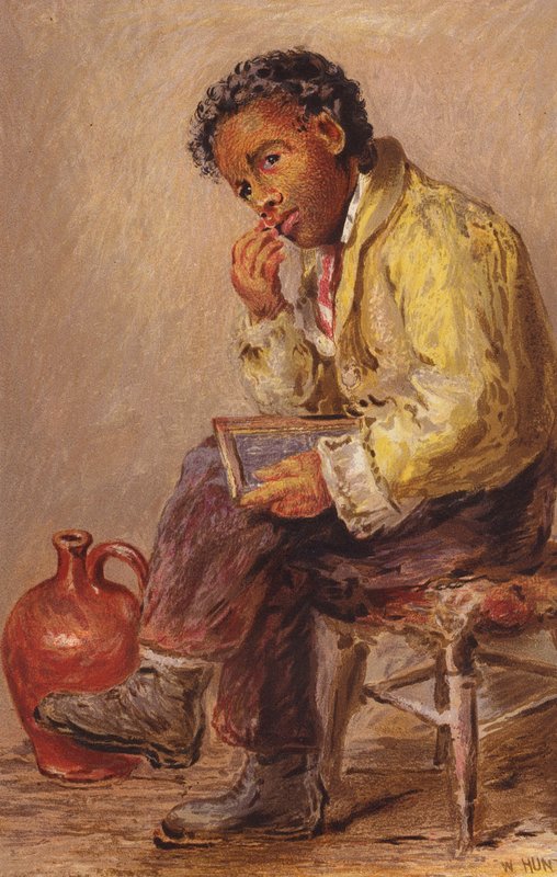 A Brown Study (litografía en color) de English School